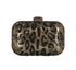 Box Leopard Beaded Clutch, back view